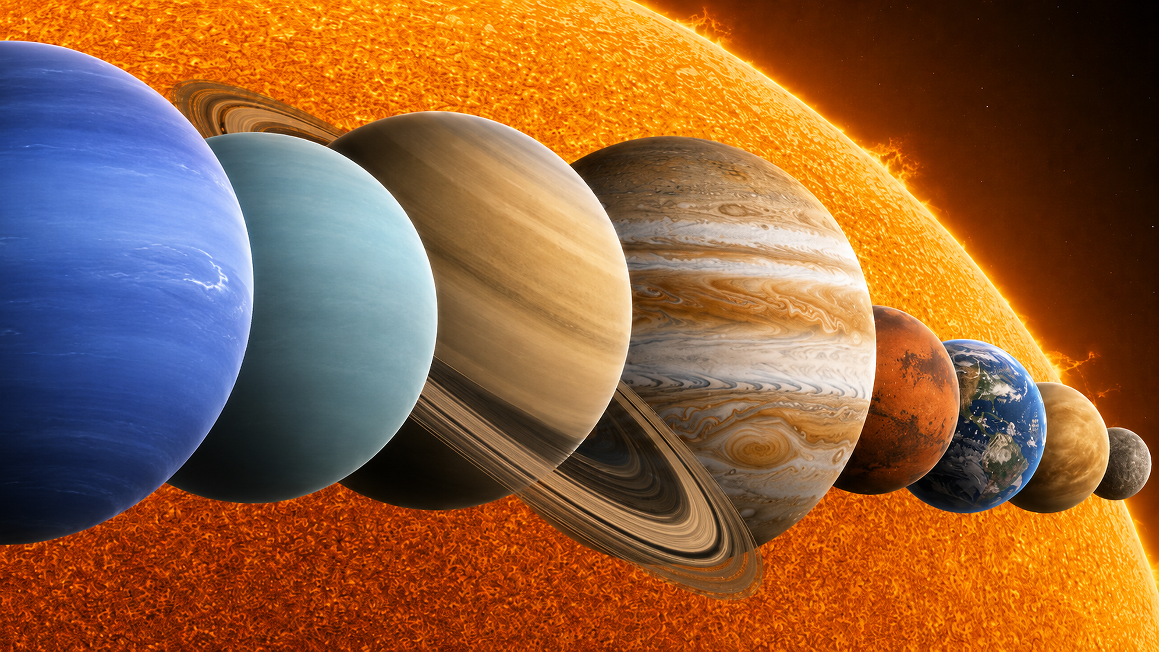 Spaced Linux solar system wallpaper